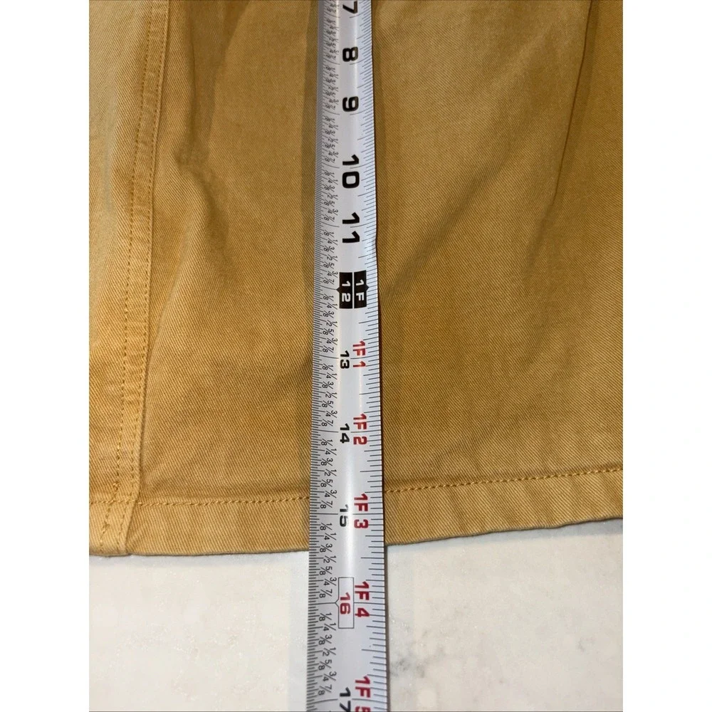 Free People Cotton Mini Skirt Womens 8 Pleated Indie Boho Retro Academia Mustard